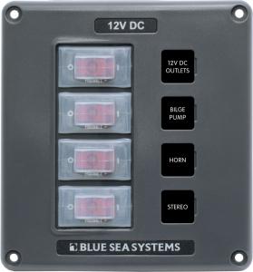 Blue Sea Systems suya dayanıklı sigorta paneli. Flybridge ve açık kokpitler için dizayn edilmiştir.