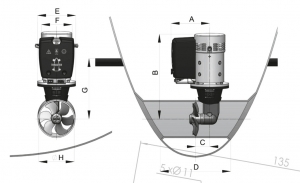 Vetus Uzun Süre Çalışabilen Baş Manevra Pervanesi - 105 kgf / 24V