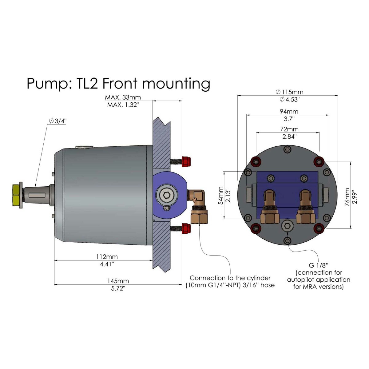 Hydro Drıve Mu-75 Tf Hidrolik Dümen Sistem Kiti (7-12 Mt) Tekneler İçin