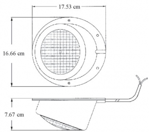 Kıç platform altı aydınlatma lambası. Watertight.