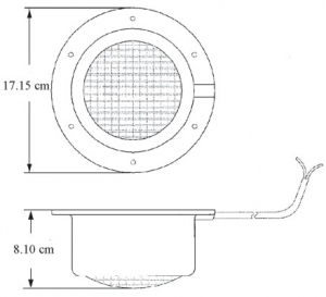 Kıç platform altı aydınlatma lambası. Watertight.