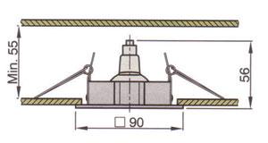 Vetus V-Line halojen tavan lambası. Model Vinci.