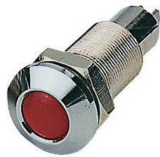 Ledli ikaz lambası. Montaj Ø 18mm. 12V.