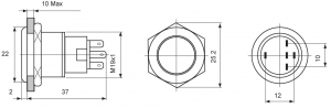 Hella Marine paslanmaz çelik, ledli switch. 12 v