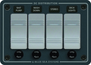 Blue Sea Systems Su geçirmez sigorta paneli. Flybridge ve açık kokpitler için dizayn edilmiştir.