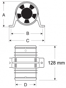 Attwood Blower. Tam korumalı, su geçirmez motorlu.12v