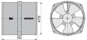 Vetus VENT178 blower.12v