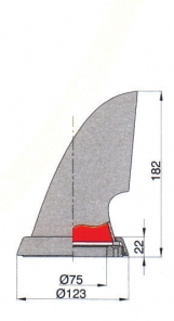 Vetus paslanmaz çelik manika. Model Mistral 75. Beyaz (RAL9003).