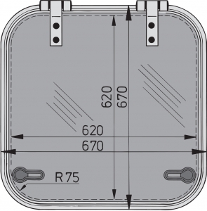  hatch.alüminyum Tip Planus.67x67 Cm