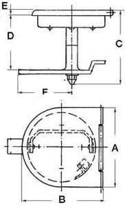 Gömme kulp, paslanmaz çelik. Büyük kapaklar için ideal. 100x115 mm.