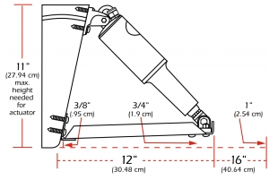 Lenco elektro-mekanik flap sistemi. Edge Mount. 12V. (5-9 mt tekneler için )