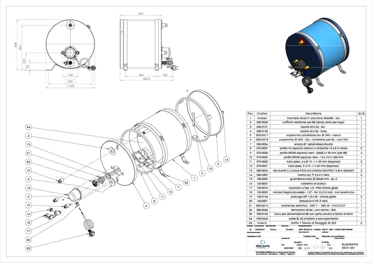 Albin Pump Marin Boiler  22 LT 