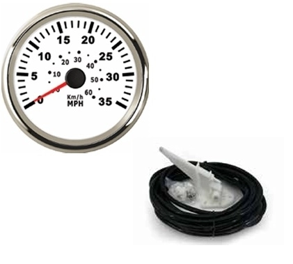 Sürat Göstergesi 35mph 12/24v Ø85mm (Pitot Dahildir)