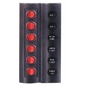 Marin / Karvan 12-24 V Siyah Led Küçük Düğmeli 6 lı Sigorta Paneli