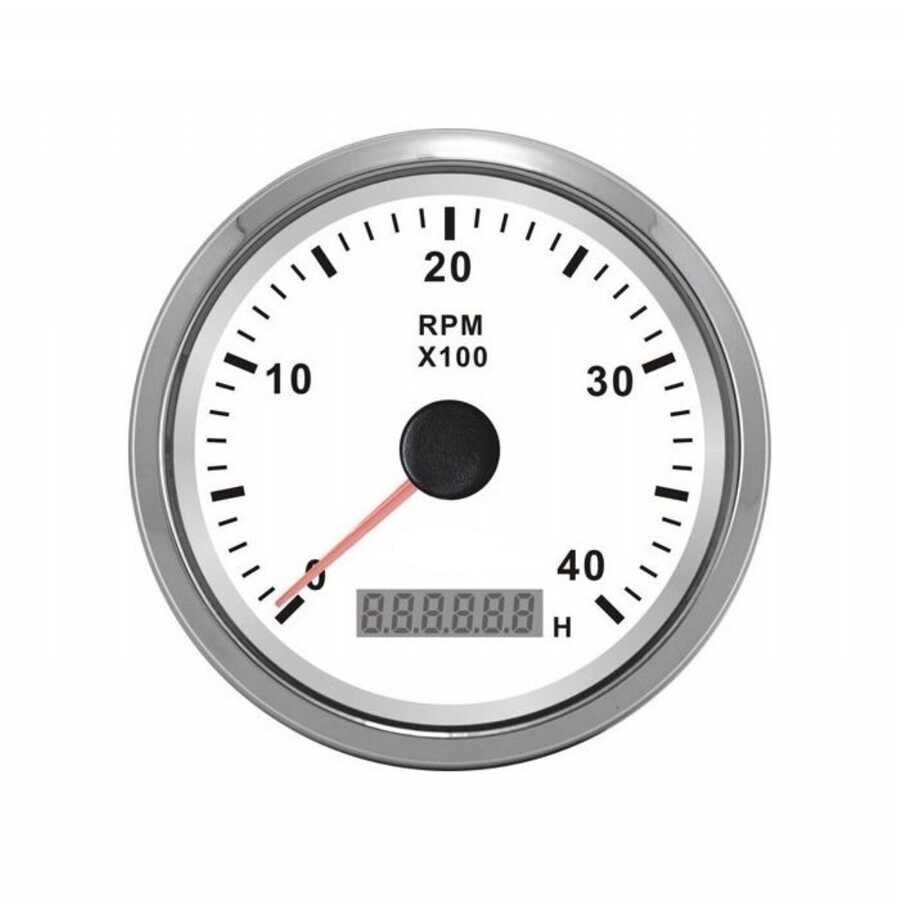 4000 RPM 12 - 24 V Devir ve Zaman Saati Göstergesi Ø 85mm