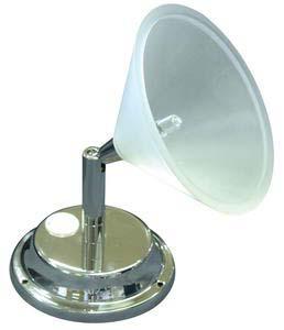 Okuma lambası. Braketi hareketlidir. Abajuru buzlu camdır.12V/10W halojen ampule sahiptir.