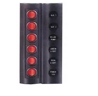 Marin / Karvan 12-24 V Siyah Led Küçük Düğmeli 6 lı Sigorta Paneli
