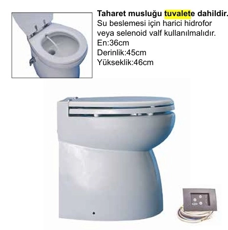 Matromarine Deluxe Vakumlu Tuvalet 24V
